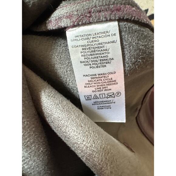 Women’s 14 Ann Taylor Burgundy Vegan Leather Skirt NWT Fall Preppy Chic - Picture 5 of 5